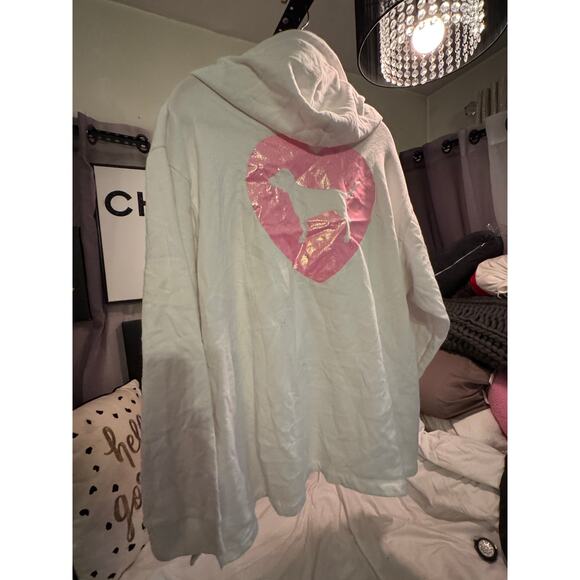 Vintage VS pink green hooded puffer satin jacket/coat/bomber - Picture 5 of 7